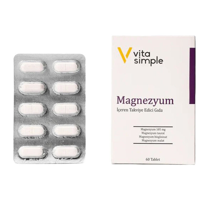 Vita Simple Magnesium Dietary Supplement 60 Tablets