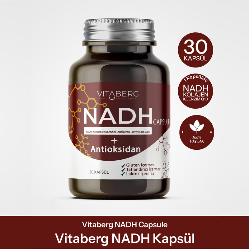Vitaberg NADH Antioxidant+ Support with CoQ10 & Resveratrol, 30 Capsules