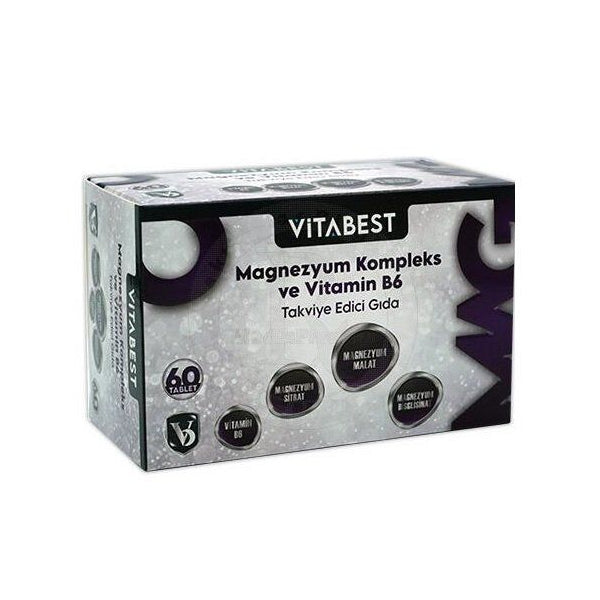 Vitabest Magnesium Complex &amp; Vitamin B6 Support 60 Tablets