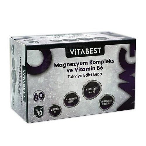 Vitabest Magnesium Complex & Vitamin B6 Support 60 Tablets