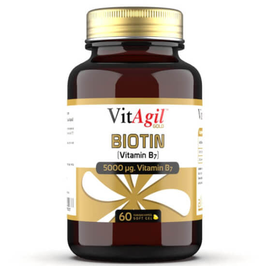 Allergo Vitagil Gold Biotin Hair &amp; Nail Support 60 Softgels