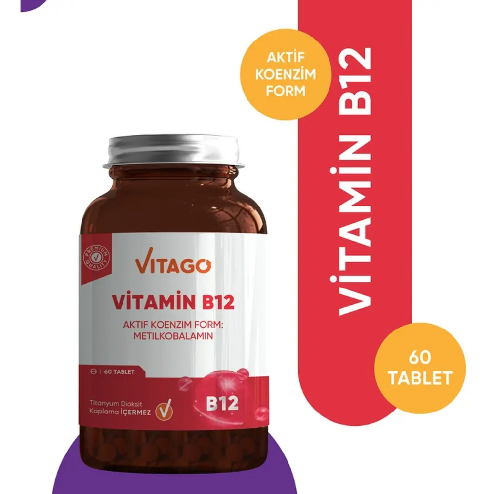 Vitago Premium Vitamin B12 Dietary Supplement 60 Tablets