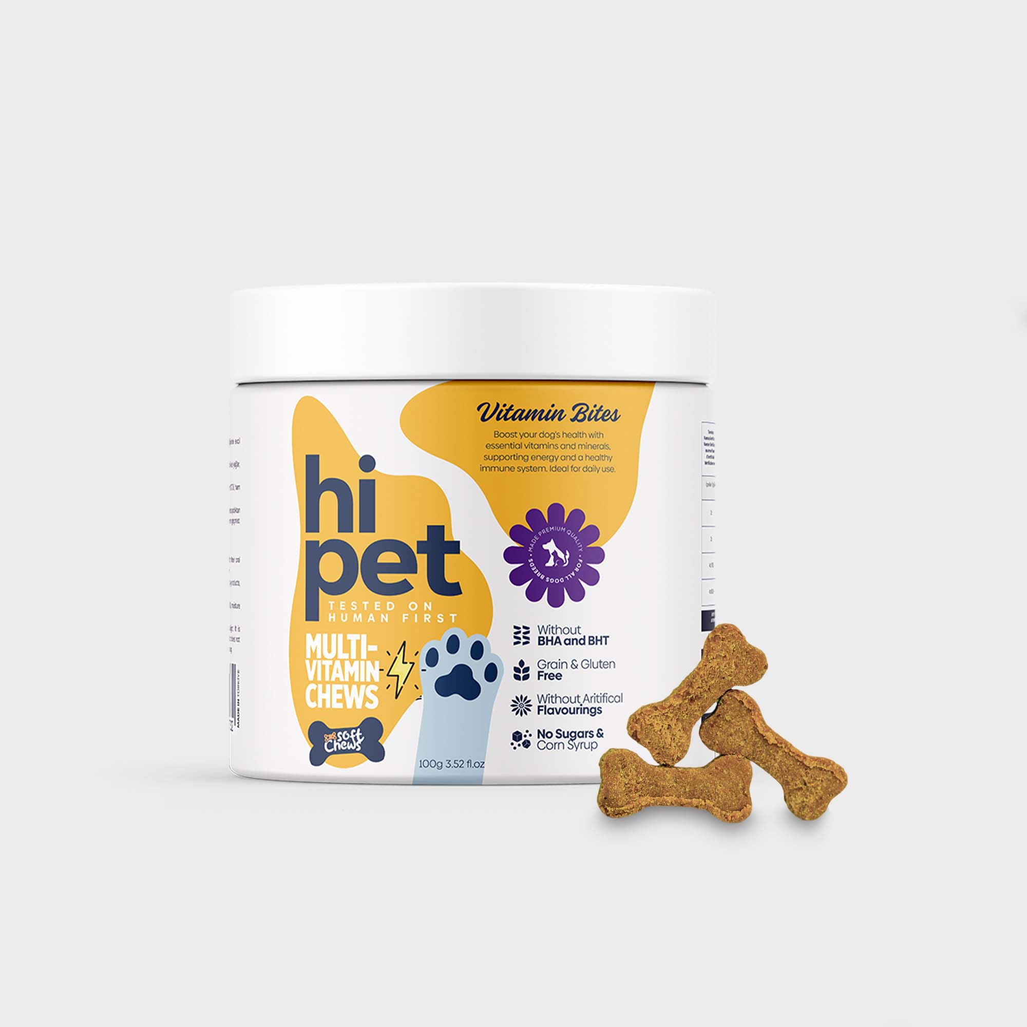 HiPet Vitamin Bites Multivitamin Chewable Tablets for Dogs