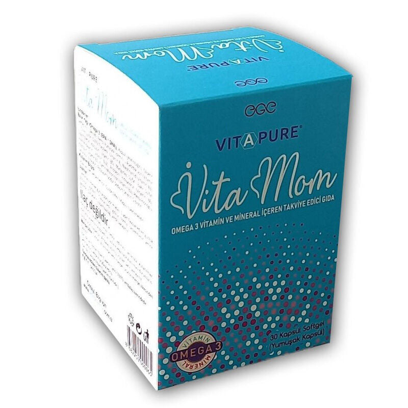 Ege Pharma Vitapure Vitamom Omega 3 Supplement 30 Softgels