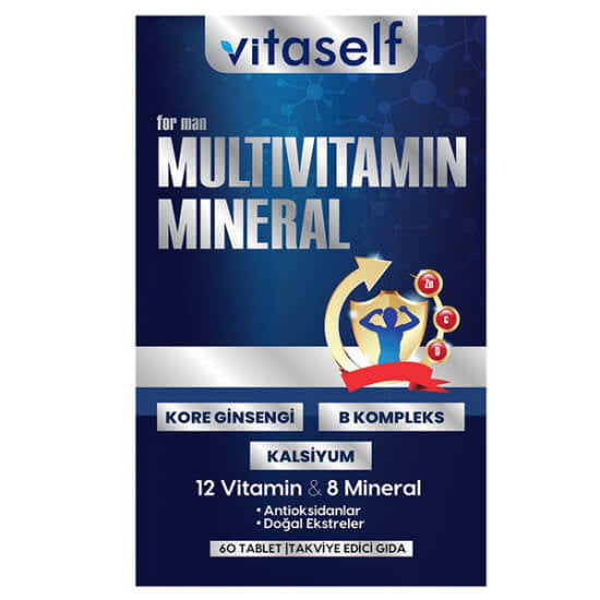 Vitaself Multivitamin for Men Daily Health Support 60 Tablets