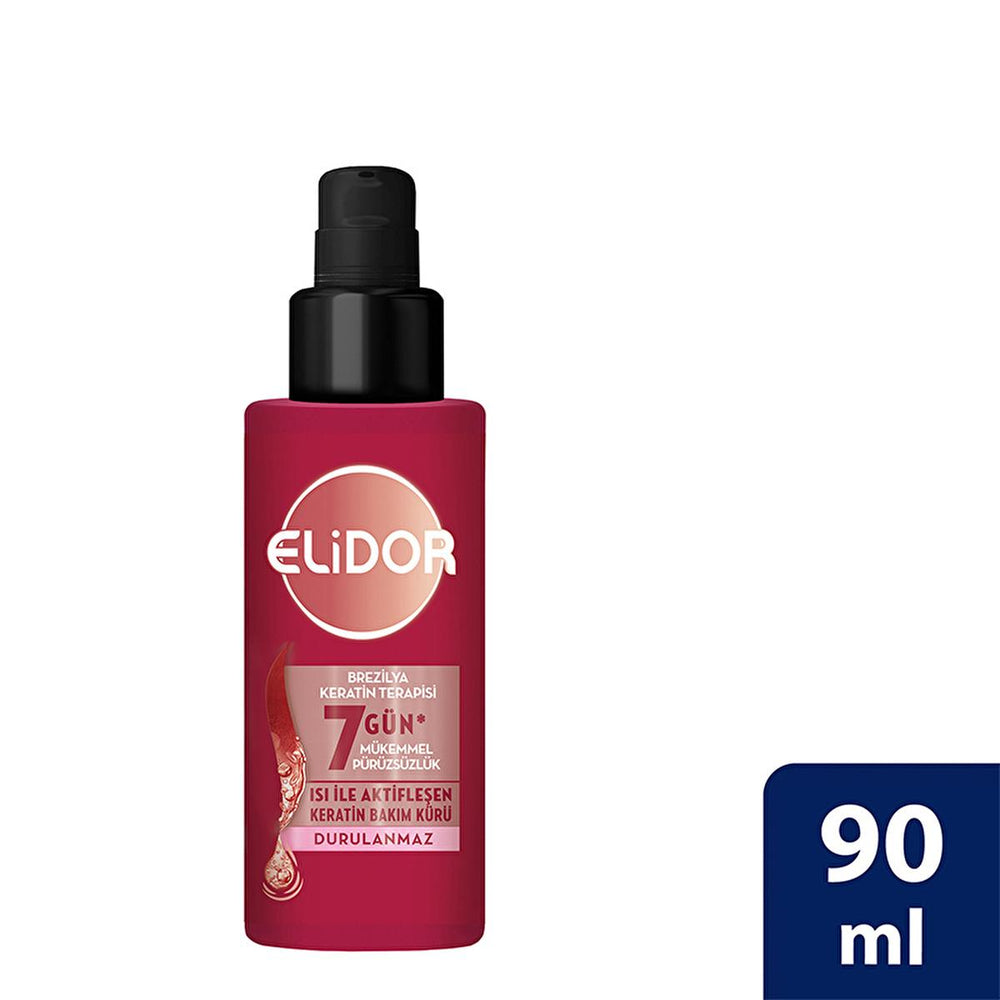 Elidor Brazilian Keratin Therapy Heat Activated Hair Treatment - Smooths Frizz, Repairs Damage, & Straightens - Keratin & Marula Oil Infused, 90ml Elidor Keratin Hair Treatment - Smooth, Repair & Straighten keratin hair treatment, brazilian keratin therapy, heat activated hair treatment, anti frizz hair treatment, hair smoothing treatment, damaged hair repair, marula oil hair, hair straightening treatment, elidor keratin, hair keratin treatment, hair treatment, keratin treatment, brazilian keratin, heat act