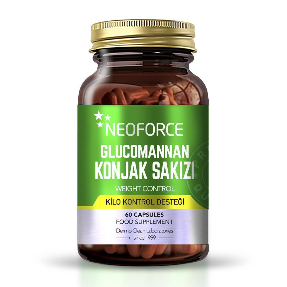 Neoforce Glucomannan Konjak Sakızı 60 Kapsül - Natural Weight Management & Dietary Fiber Supplement - Vitamin & Supplement