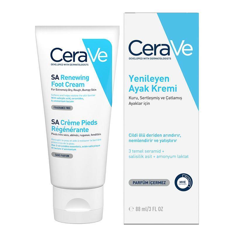 cerave renewing foot cream 88 ml, hydrating foot cream for dry skin, cerave foot cream packaging CeraVe Renewing Foot Cream - Moisturizing 88 ml CeraVe Renewing Foot Cream - 88 ml cerave, foot-cream, dry-skin, moisturizing, exfoliating, sensitive-skin, children-friendly, skin-repair, ai-generated, skincare