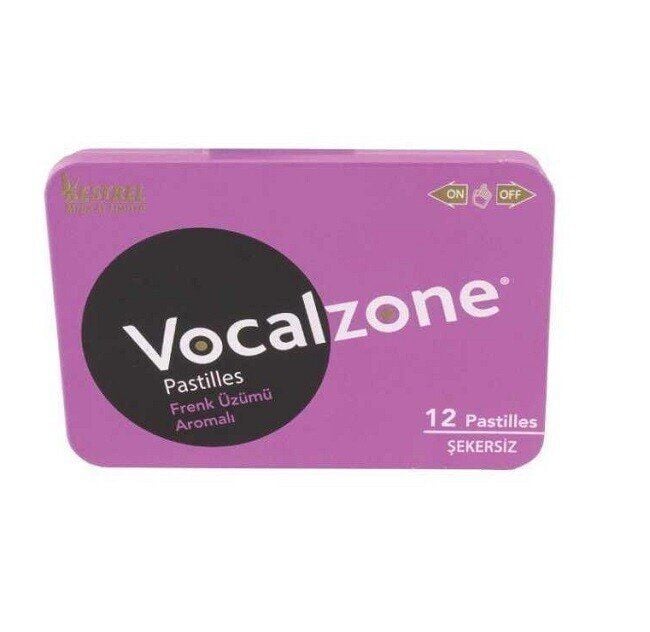 Vocalzone Blackcurrant Sugar-Free Pastilles for Throat Comfort 12ct