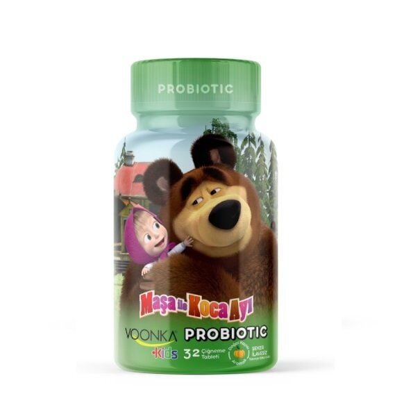 Voonka Kids Masha and the Bear Probiotic 32 Chewable Tablets