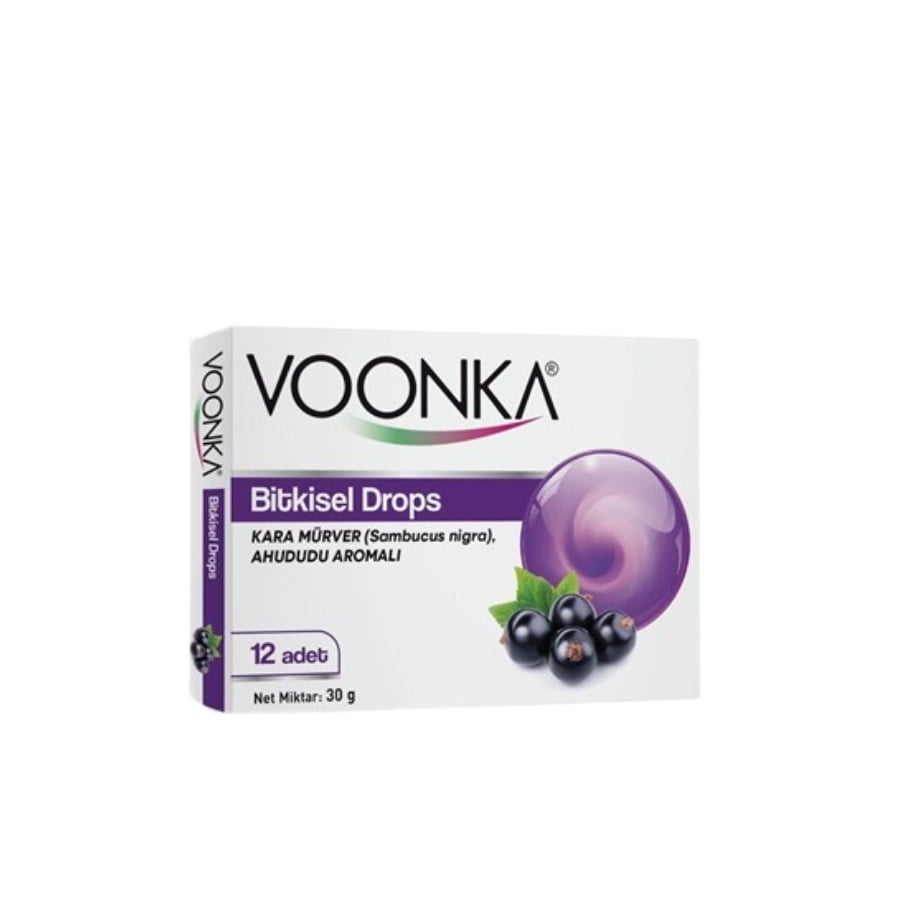 Voonka Elderberry Herbal Drops Raspberry Flavor 12 Count