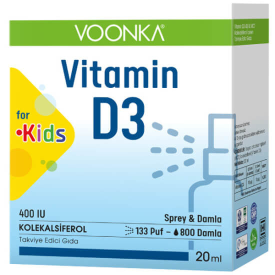 Voonka Vitamin D3 Kids Spray for Bone, 20 ml