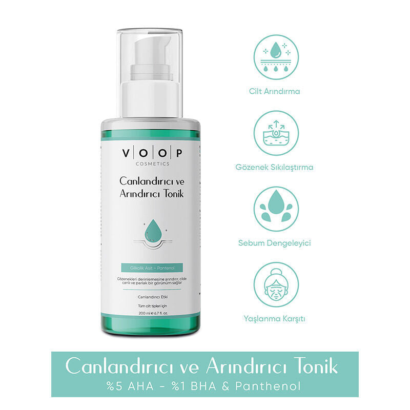 Voop Revitalizing and Purifying Toner with Glycolic Acid 200 ml