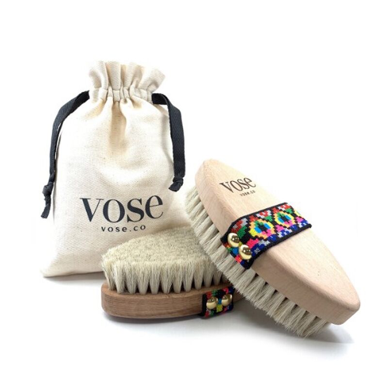 Vose Tulip Natural Horsehair Body Brush for Smooth Skin