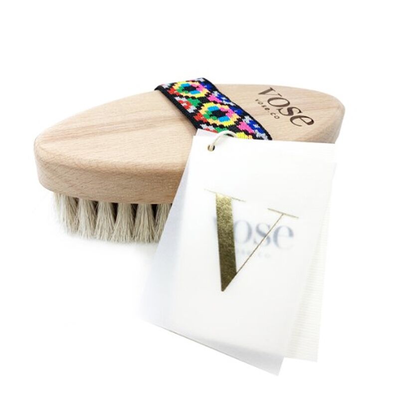 Vose Tulip Natural Horsehair Body Brush for Smooth Skin
