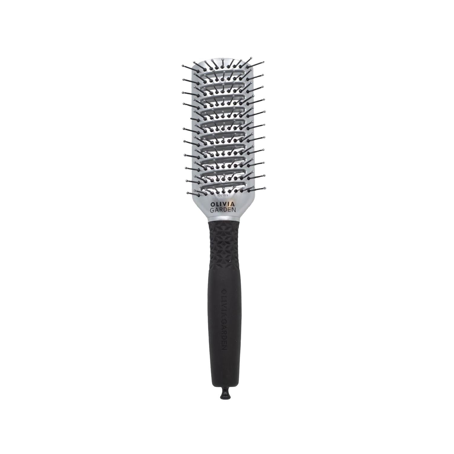 Olivia Garden Essential Style Tunnel Nylon Bristles Hair Brush - Detangling & Styling Tool for All Hair Types Olivia Garden Hair Brush for Detangling & Styling Hair Brush, Nylon Bristles Hair Brush, Detangling Brush, Hair Care Tool, Olivia Garden Hair Brush, Hair Detangling, Hair Styling, Hair Care, Professional Hair Tools, Nylon Bristles, Silver Coated Brush, Gentle Hair Brush, Timeless Design, Versatile Styling