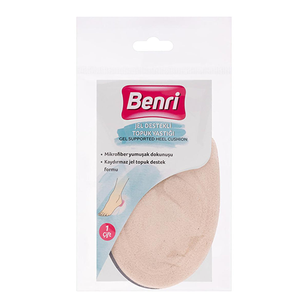Benri Gel Supported Heel Cushions - Comfortable Heel Pain Relief for Women and Men, Soft Heel Supports for Foot - Foot Cream