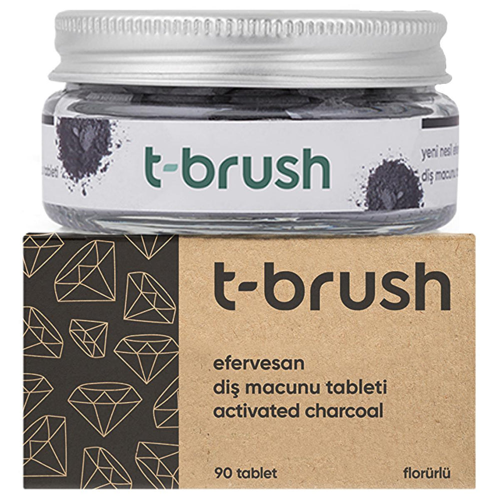 T-Brush Activated Charcoal Toothpaste Tablets - Fluoride, Vegan Formula for Sensitive Gums | 90 Tablets - view 3