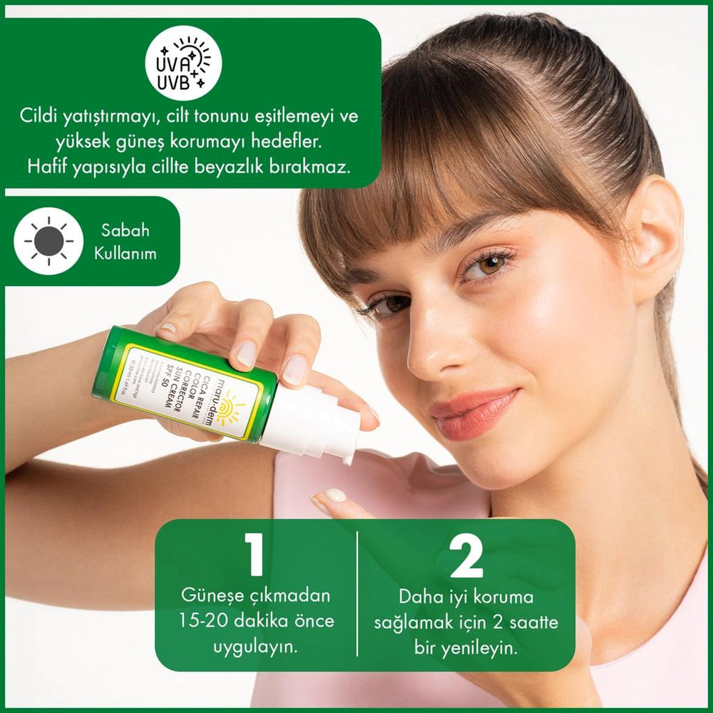 Maruderm Cica SPF 50+ Tinted Sunscreen & Tone Corrector 50ml