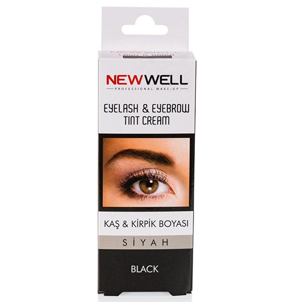New Well Eyebrow and Eyelash Dye - Natural Black Color, Plant-Based Formula for Sensitive Eyes - Eyebrow Pencil