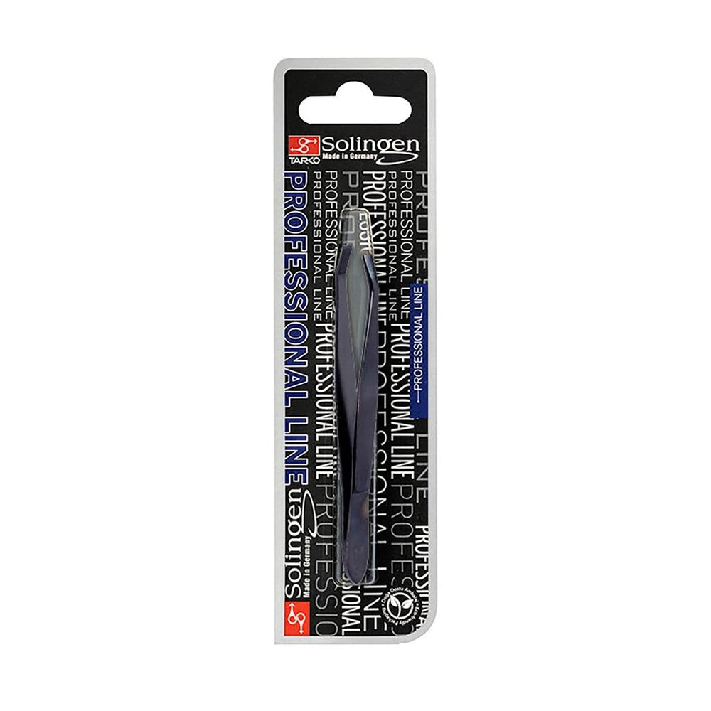 Solingen Black Slant Tweezers for Precise Grooming