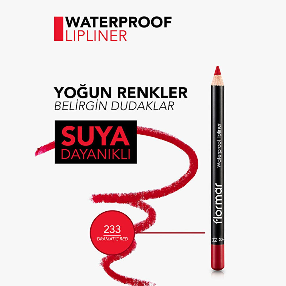 Flormar Mat Dudak Kalemi - Suya Dayanıklı, Yoğun Pigmentli, Uzun Süre Kalıcı Mat Lip Liner - Lip Liner