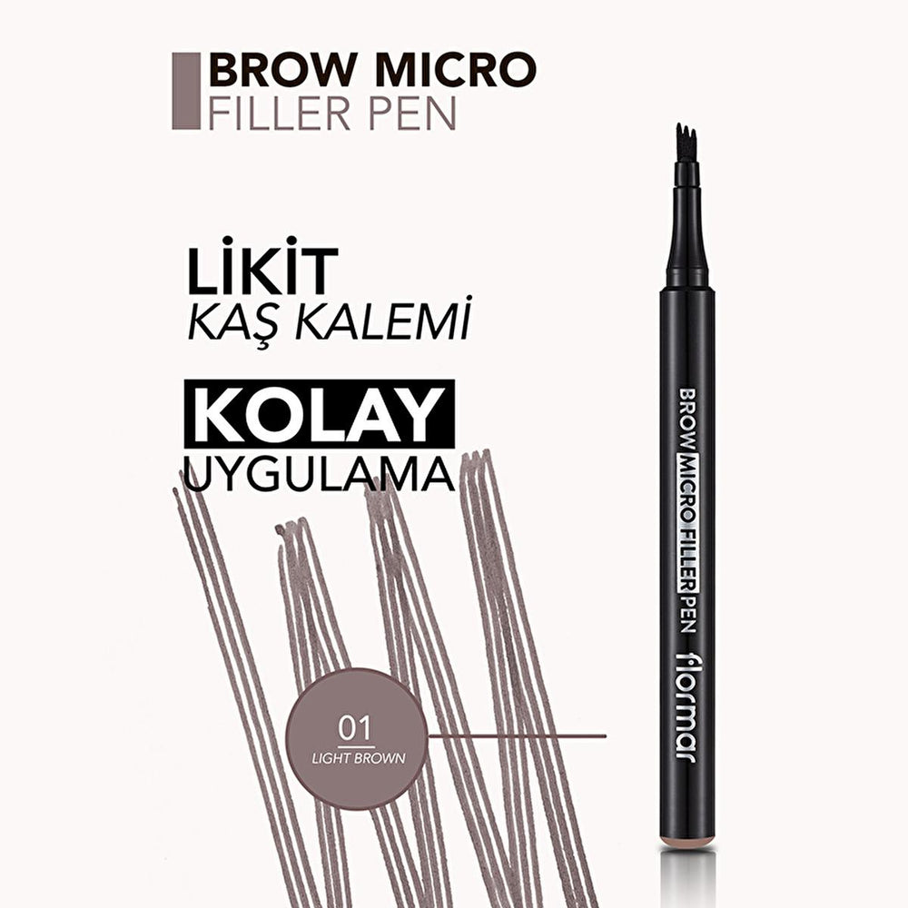Flormar Brow Micro Filler Eyebrow Filler Pen - Liquid Eyebrow Pencil for Fuller Brows, Natural Look, Long-Lasting - view 4
