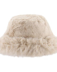 Eklips Cream Plush Bucket Hat for Cozy Winter Style