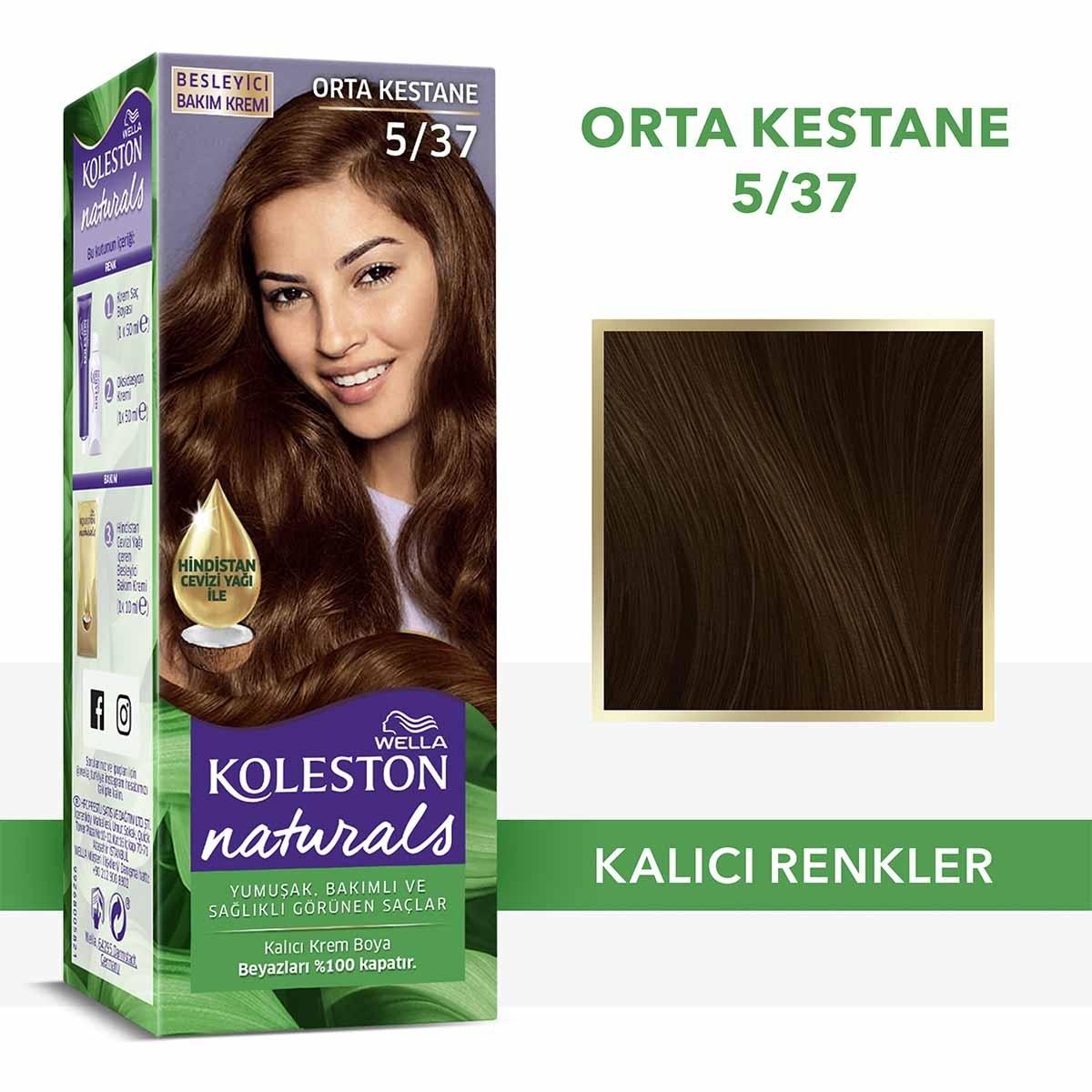 Wella Koleston Naturals Medium Chestnut 5/37 Hair Dye: Long Lasting Color & Gray Coverage with Nourishing Coconut Oil Wella Medium Brown Hair Dye: Gray Coverage & Coconut Oil hair dye, hair color, gray coverage hair dye, coconut oil hair dye, permanent hair color, medium brown hair dye, at home hair color, hair coloring kit, hair coloring, hair color cream, long lasting hair dye, natural hair dye, hair dye for women, hair dye for men, coconut oil, hair care, beauty, personal care, hair treatment, gray hair 