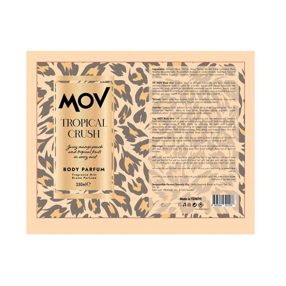 Mov Tropical Crush Body Mist for Refreshing Hydration 250 ml