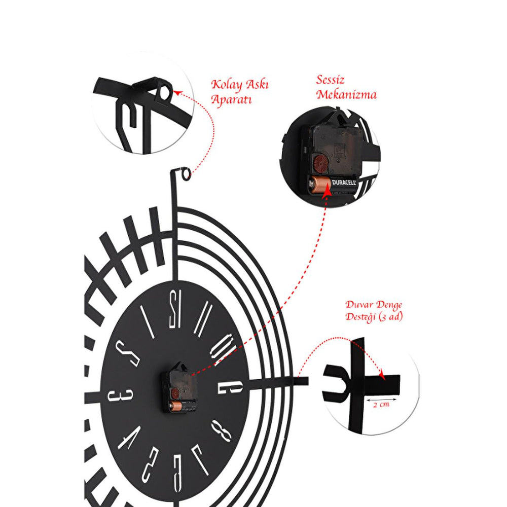 Muyika 50x50cm Modern Metal Silent Wall Clock - Large Decorative Clock for Home, Office - view 2