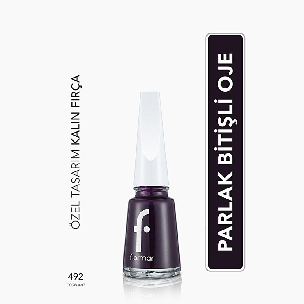 Flormar Long-lasting Nail Enamel - Yoğun Pigmentli Oje 492 Eggplant - Nail Care & Beauty - view 5