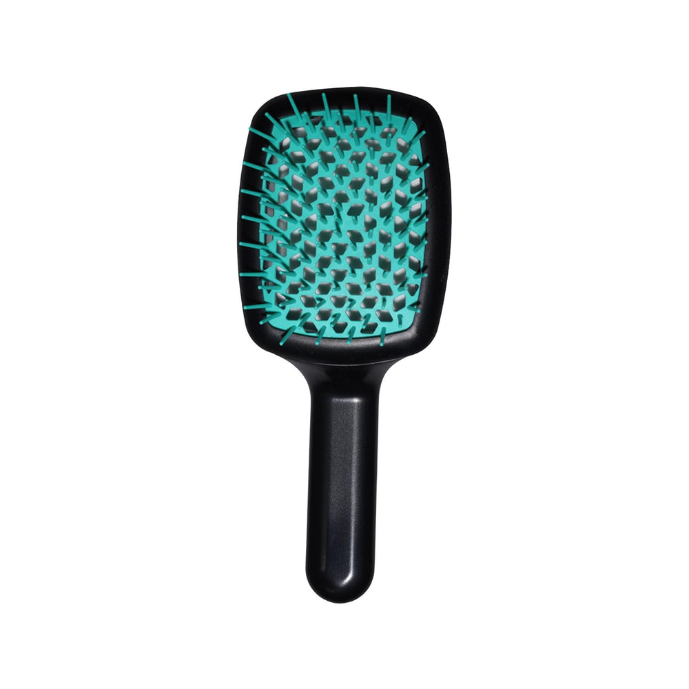 Janeke Curvy M Open-Back Chrome Green Hairbrush SP508A