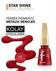 Flormar Star Shine Metallic Nail Polish in Burgundy Gleam 11ml