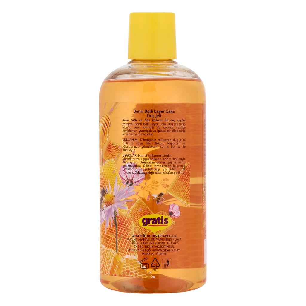 Benri Honey Layer Cake Shower Gel for Sweet Moisture 500 ml
