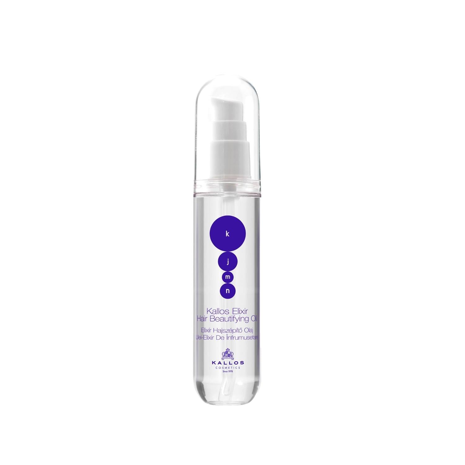 Kallos Cosmetics Nourishing Hair Care Oil Elixir - 50ml, Hair Nourishment & Moisturization Kallos Cosmetics Hair Care Oil - Nourish & Moisturize hair care oil, Kallos Cosmetics, nourishing hair oil, hair nourishment, cosmetic hair care, hair care products, hair moisturization, hair health, elixir formulation, lightweight hair oil