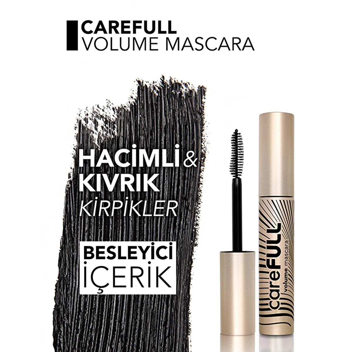 Flormar CareFULL Volume: Lash Strengthening Black Mascara for Thicker, Longer Eyelashes - Jojoba & Almond Oil, Collagen Infused, Non-Clumping Flormar CareFULL: Volumizing & Strengthening Black Mascara volume mascara, lash strengthening mascara, careful volume mascara, jojoba oil mascara, almond oil mascara, collagen mascara, black mascara, non-clumping mascara, eyelash growth mascara, natural mascara, mascara, lash care, eyelash volume, eyelash growth, non-clumping, natural finish, creamy texture, flexible 