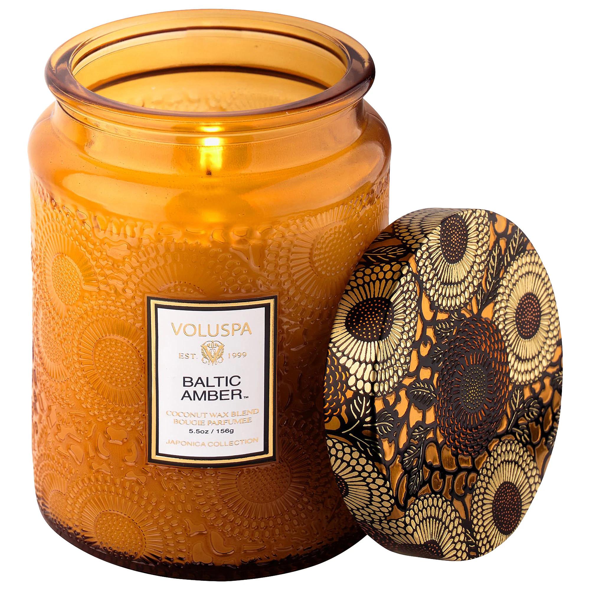 Voluspa Baltic Amber Glass Candle - Luxury Scented Candle, Coconut Wax, 140 Hours Burn Time Voluspa Baltic Amber Glass Candle - Luxury & Eco-Friendly Scented Candle, Luxury Candle, Coconut Wax Candle, Natural Wick Candle, Long-Lasting Candle, Home Fragrance, Relaxing Atmosphere, Eco-Friendly, Natural Products, Gift Ideas, Home Decor, Ambiance, Voluspa, Baltic Amber, Glass Candle