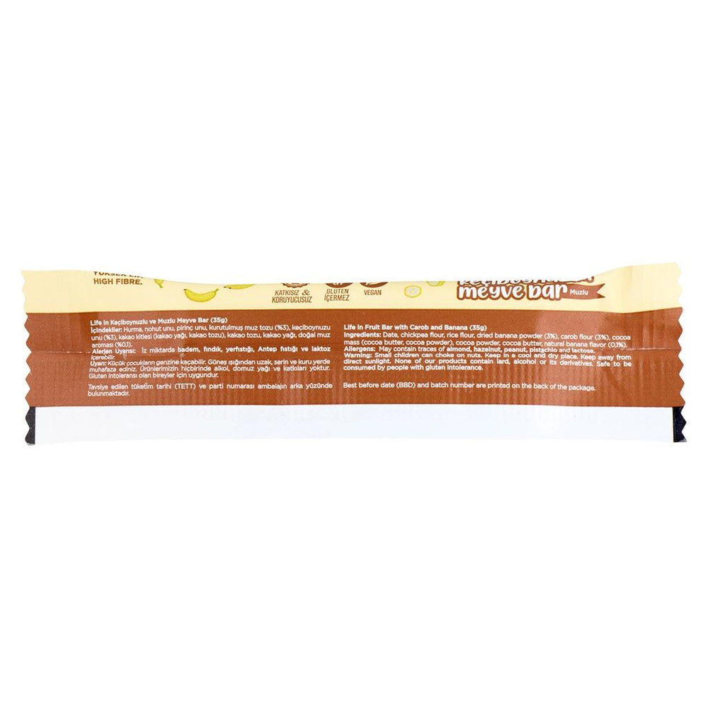 Life In Carob & Banana Fruit Bar Nutritious Snack 35g