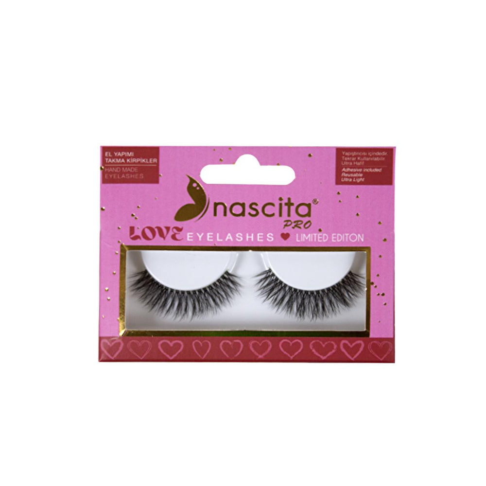 Nascita Exclusive Love False Eyelashes - Handmade 3D Black Lashes for Dramatic Eye Look - Hair Accessories