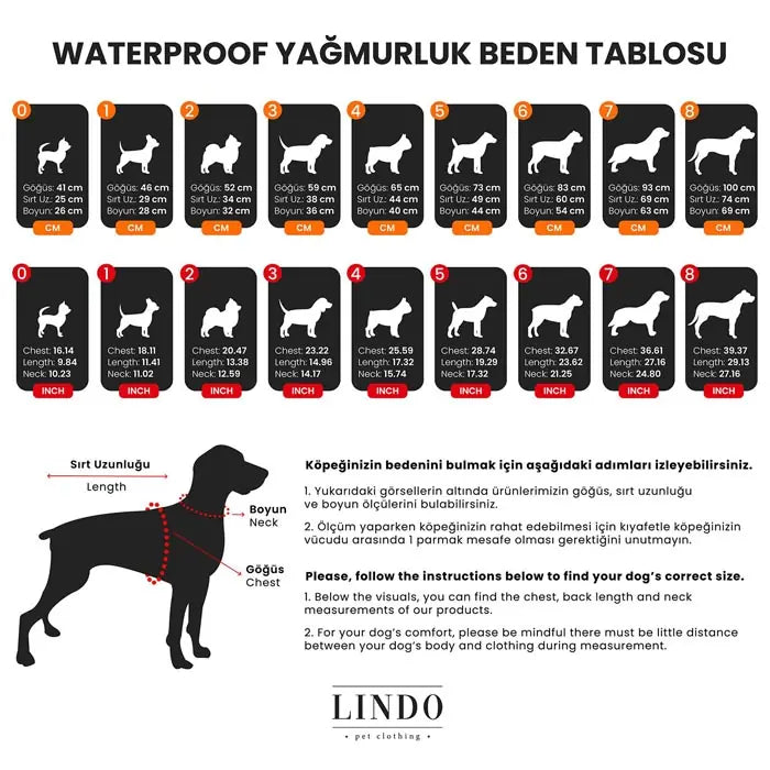 Lindo Aqua Waterproof Hooded Dog Raincoat for Outdoor Use