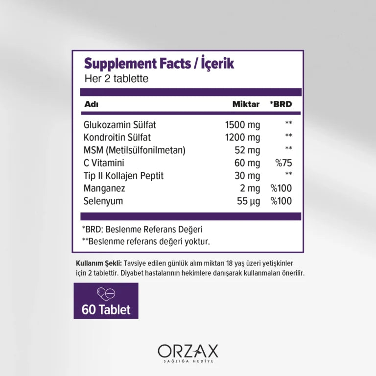 Orzax Ocean Cosakondrin Plus Dietary Supplement 60 Tablets