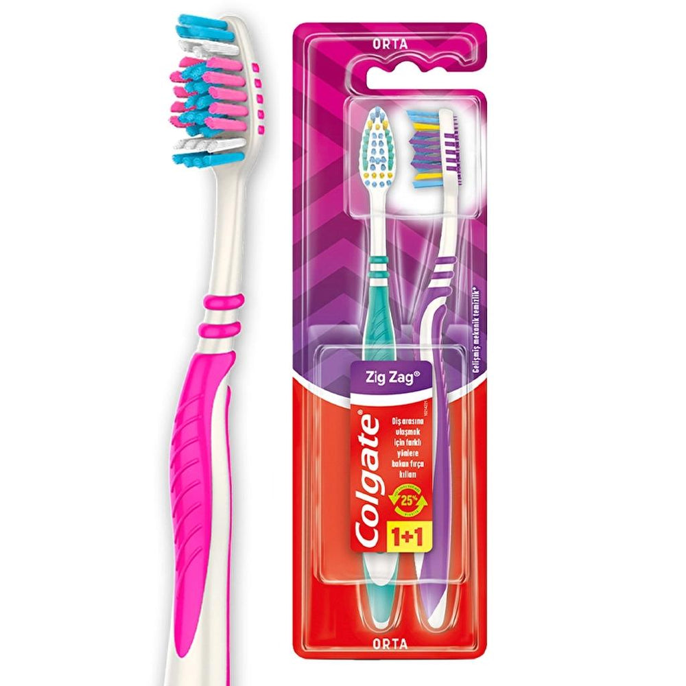 Colgate Zig Zag Medium Toothbrush Twin Pack