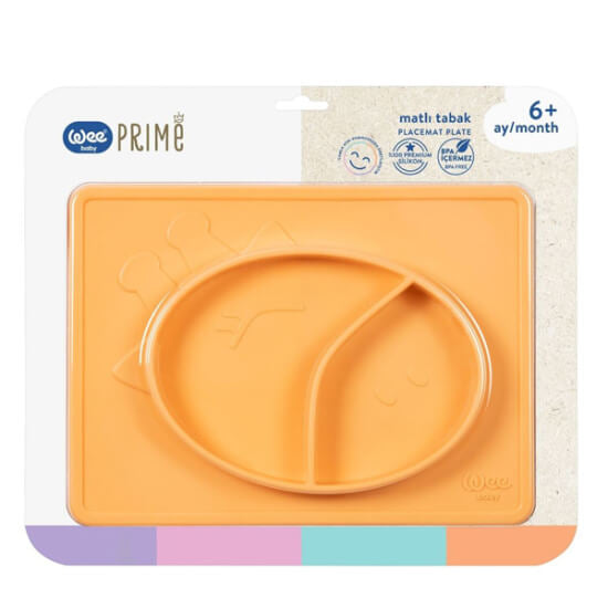 Wee Baby Prime Silicone Suction Plate with Mat Orange 1 pc
