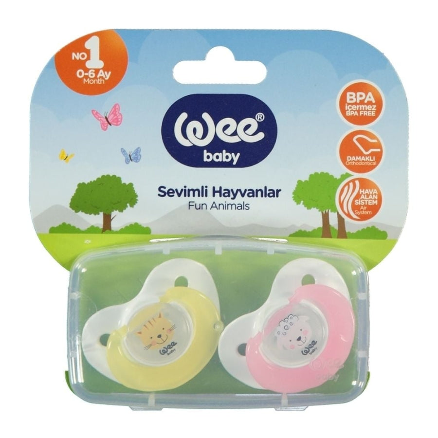 Wee Baby Orthodontic Pacifier for 0-6 Months 2-Pack