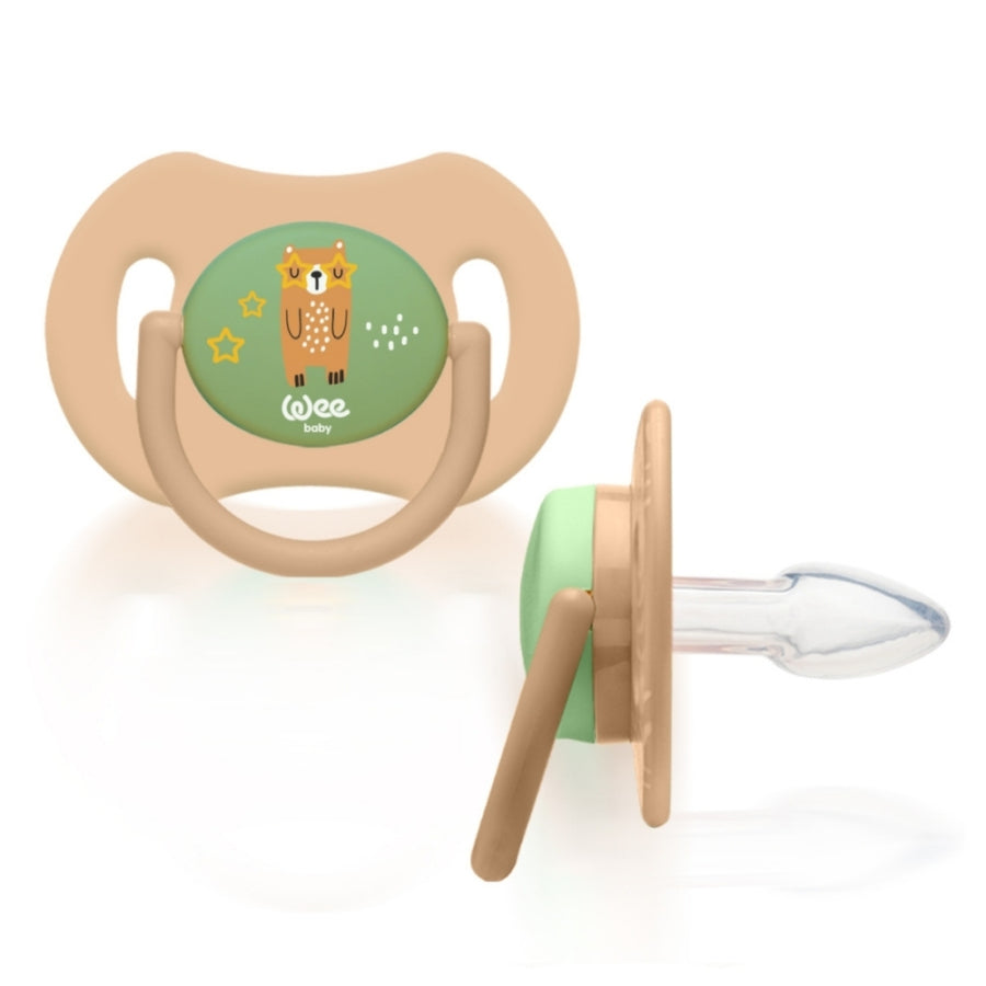 Wee Baby Duo Symmetrical Silicone Pacifier 0-6 Months 2-Pack