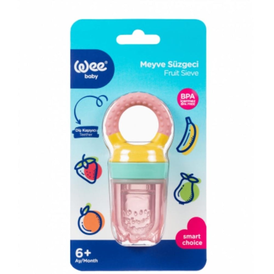 Wee Baby Silicone Fruit Feeder for Safe Self-Feeding 6+ Months Pink