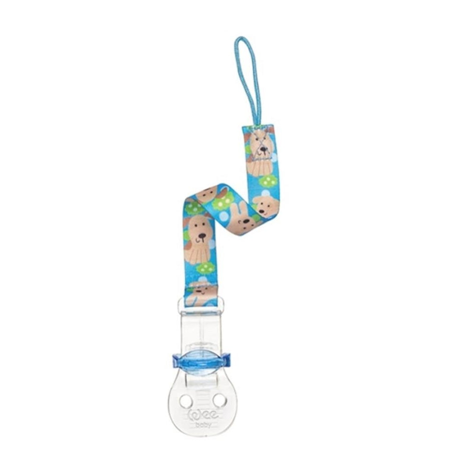 Wee Baby Zoo Pacifier Clip Blue for Secure Attachment 1 Count