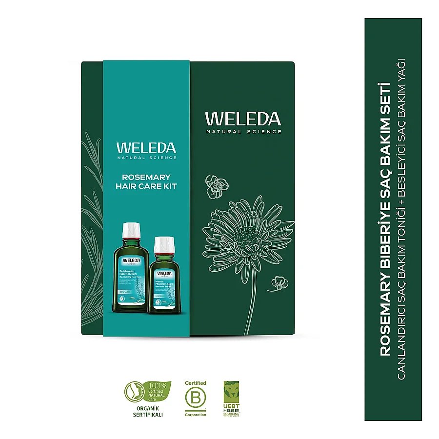 Weleda Rosemary Hair Care Set with Toner and Hair Oil, 100ml + 50ml