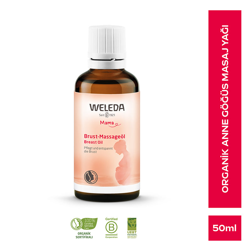 Weleda Organic Breast Massage Oil for Nursing Comfort 50 ml